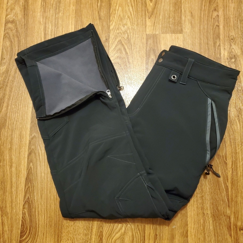 Arctix Snow Pants Men Large 8K Black Softshell Fleece Lined Cargo Winter Ski